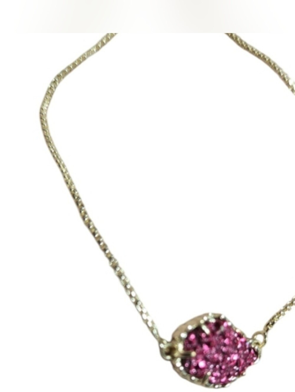 KENDRA SCOTT Drusy Bracelet Pink Adjustable 14k Gold Plated
